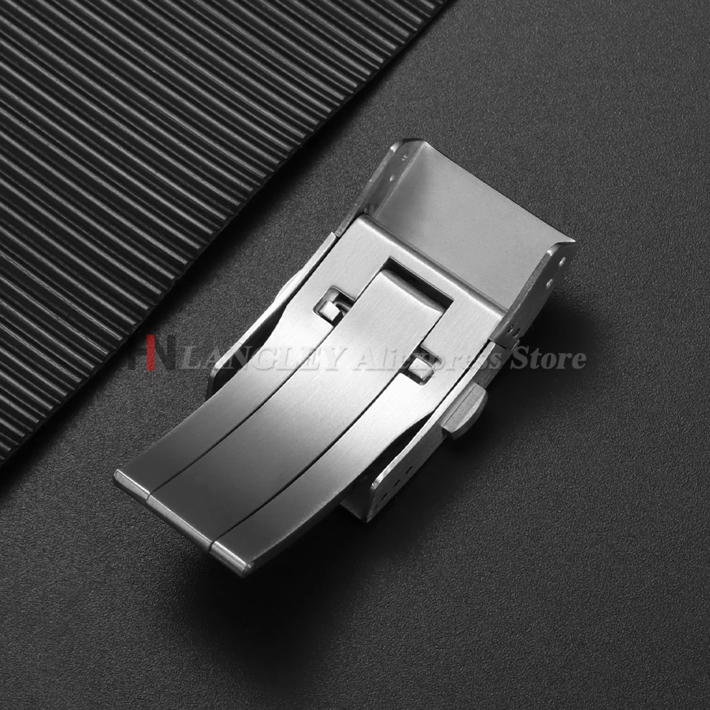 Stainless Steel Solid Folding Buckle for Longines for HydroConquest Rubber Watchband Clasp Diving Button 19mm Watch Accessories view 6