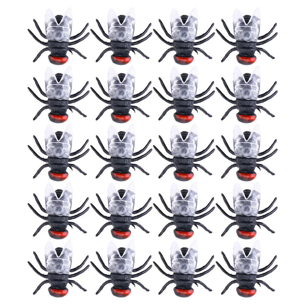 100 Pcs Artificial Fly Party Prank Props Realistic Plastic Blowfly Halloween Fake Toy Pvc Tricky Toys