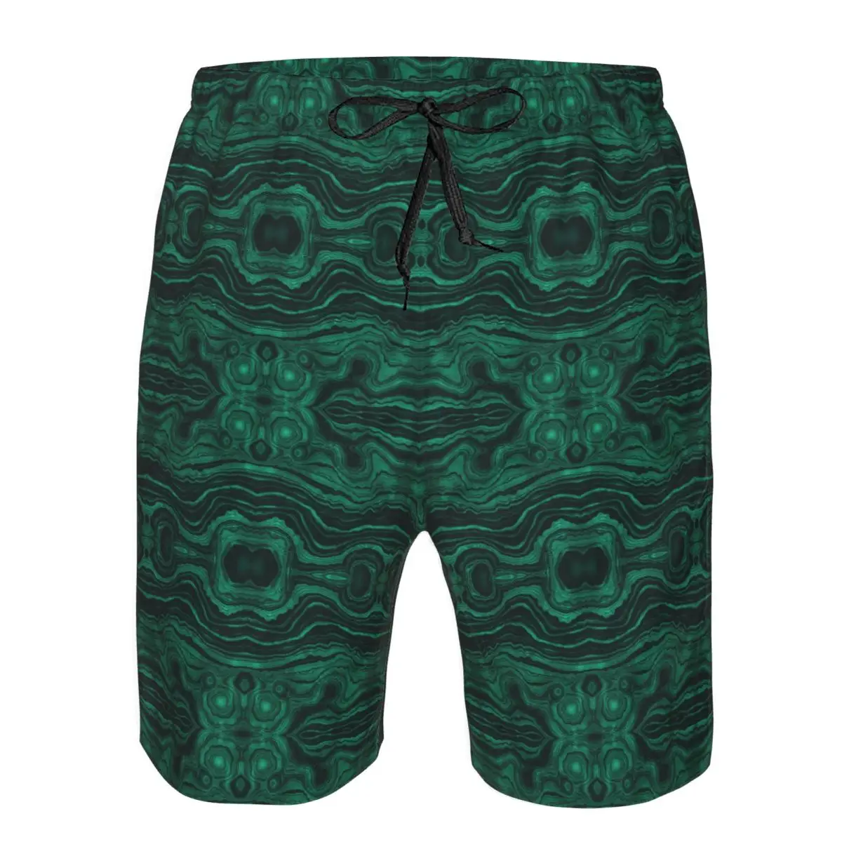 

Faux Malachite Green Marble With Light Veins Trunks Beach Board Shorts Casual Quick Dry Swim Summer Men Pants
