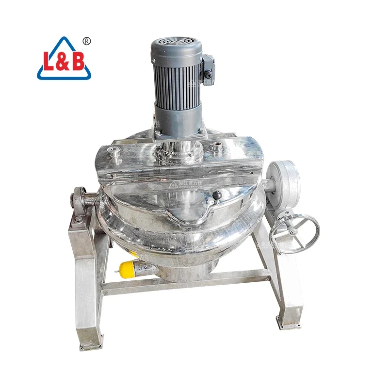 stainless steel electric heating tilting cooking kettle for caramel sauce