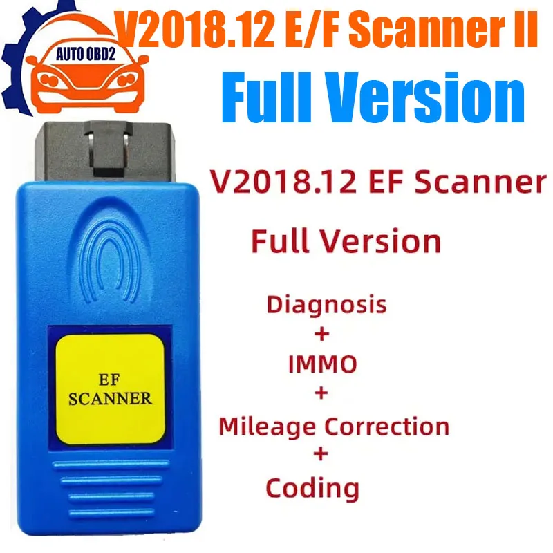 V2018.12 E/F Scanner II Full Version Car Diagnostic Tool For BMW Diagnosis+IMMO+Mileage Correction+Coding Correction Tool 