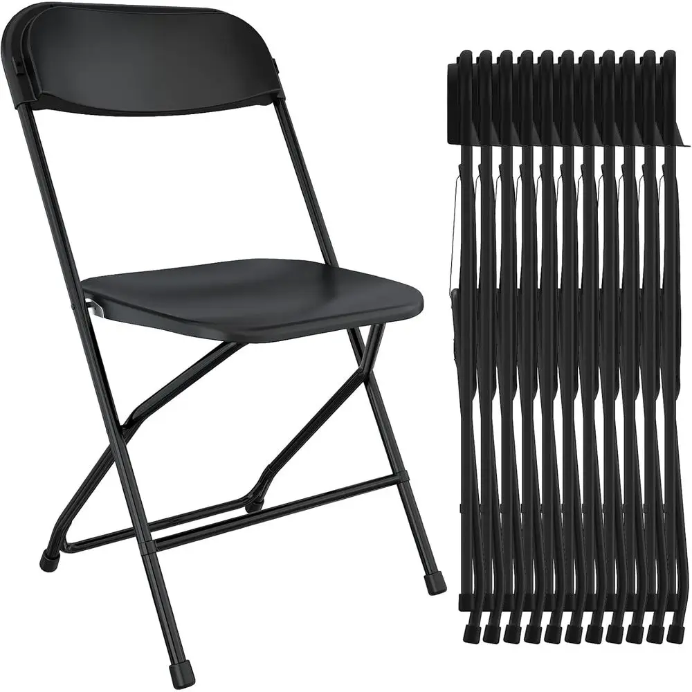 12 Pack Black olding Chairs, oldable Party Chairs, Plastic olding Chair or Outside, Indoor Outdoor Stackable Commercial Seat wit