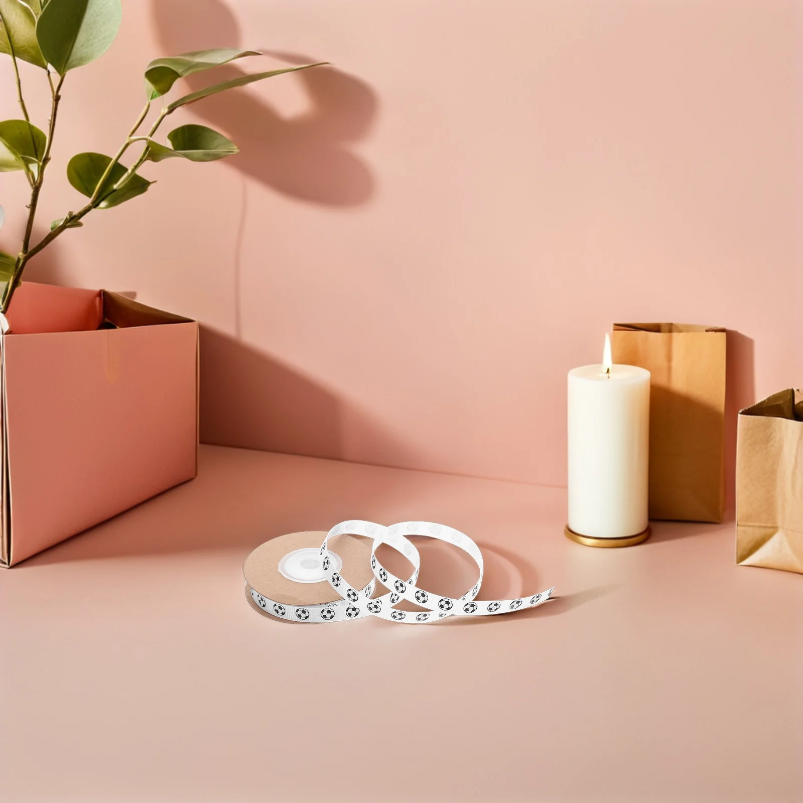 

3roll Soccer Ribbon Sports Striped Grosgrain Silk Fade Resistant Durable for DIY Present Wrap Wedding Themed Party Craft