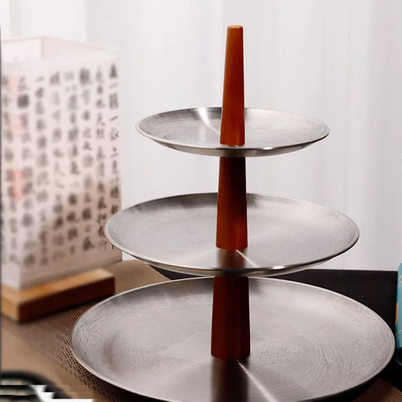 French Retro Style Cake Dim Sum Rack Afternoon Tea Display Rack Stainless Steel Two-layer/Three-layer Porch Dessert Rack ZI795