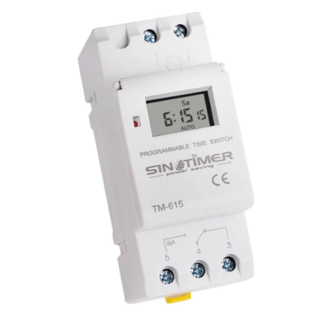 TM615 AC220V Digital 7 Days 24hrs Programmable Timer Switch with 16 ON/OFF Each Day and 15 Groups Intelligent Combination