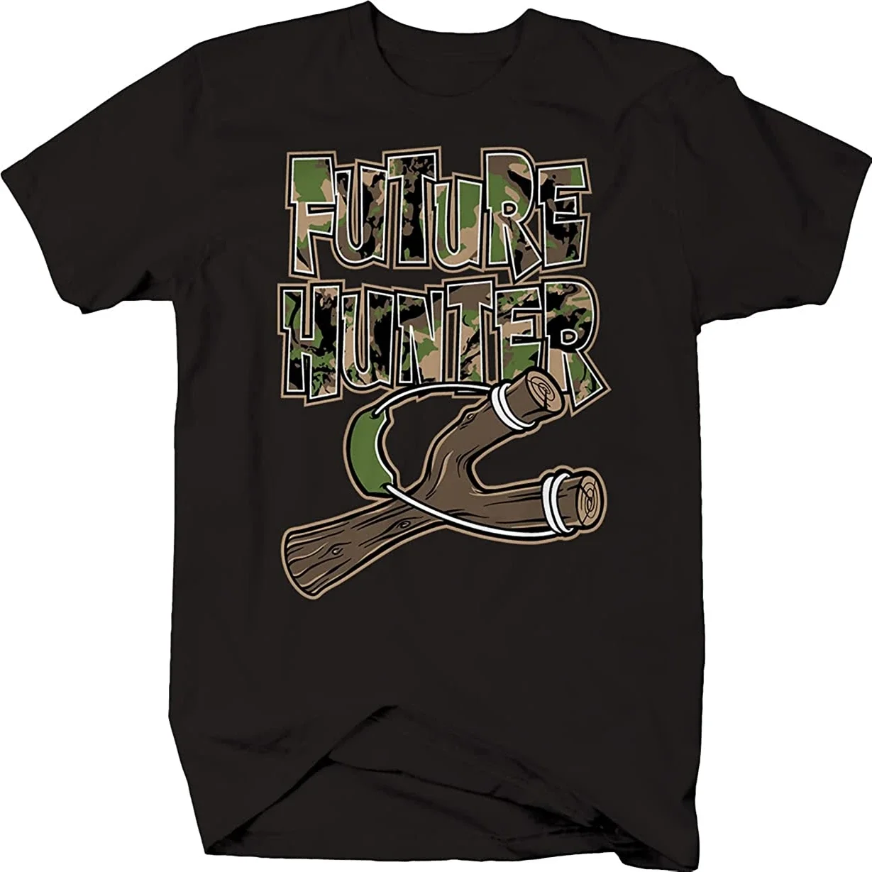 

Slingshot Future Hunter Funny Shirt Softstyle T Shirts Black Premium Cotton Short Sleeve O-Neck Mens Tshirt S-3XL