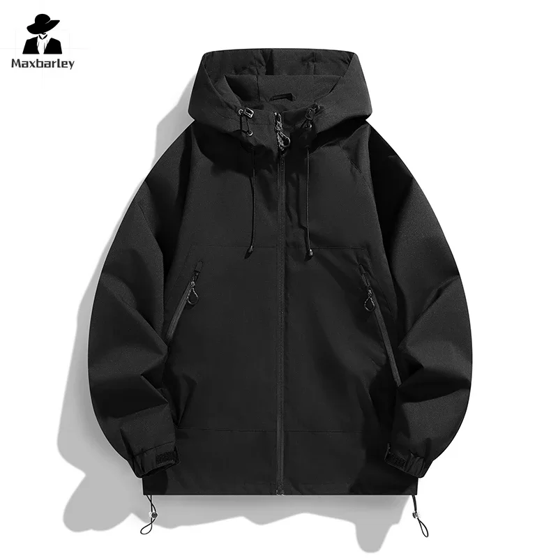 

Techwear Windbreaker Men's Autumn Casual Waterproof Wear-resistant Mountaineering Jacket Riding Clothing Rainproof Hooded Coat