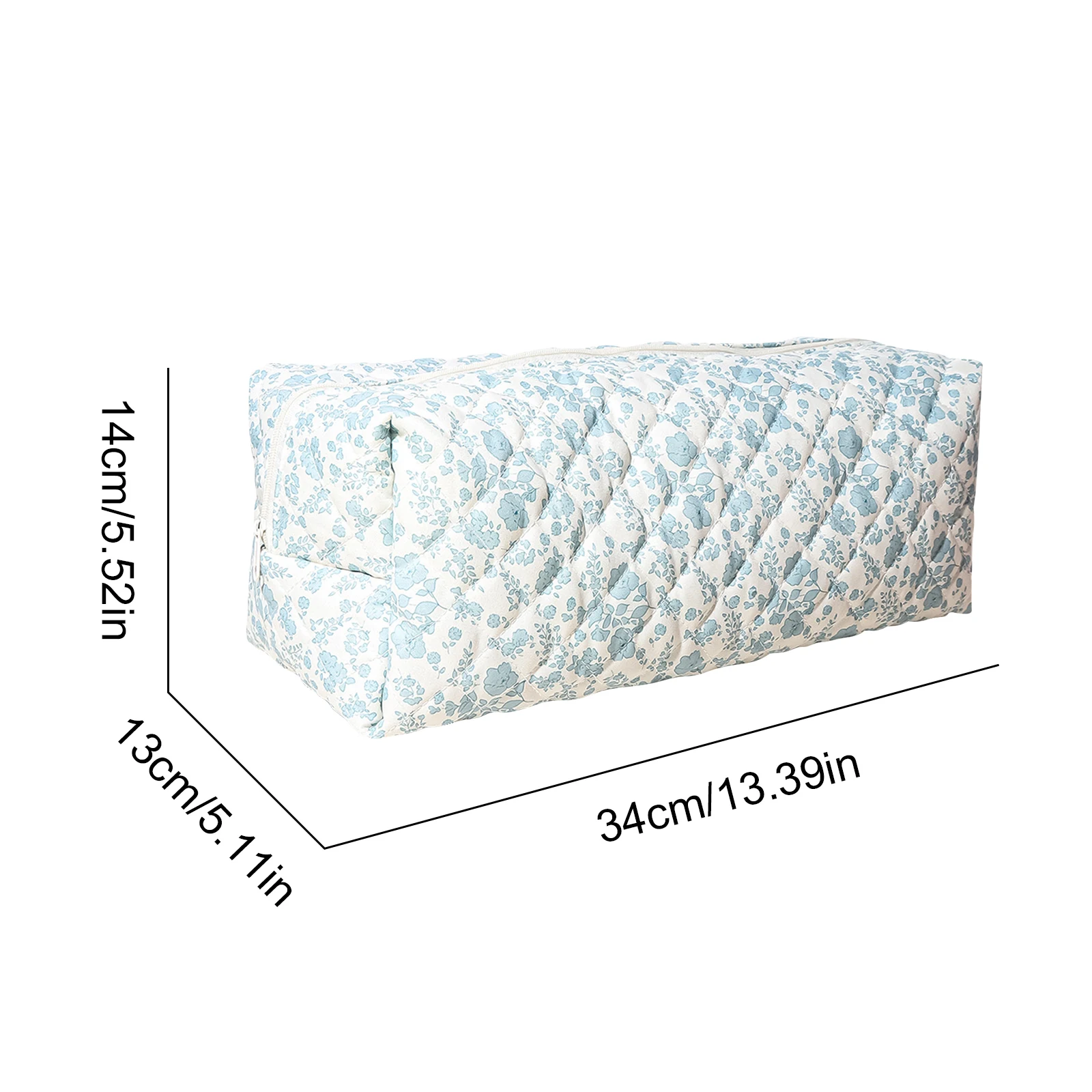 

Cotton Cute Makeup Bag Portable Storage Bag for Women Girls Work (White Orchid)