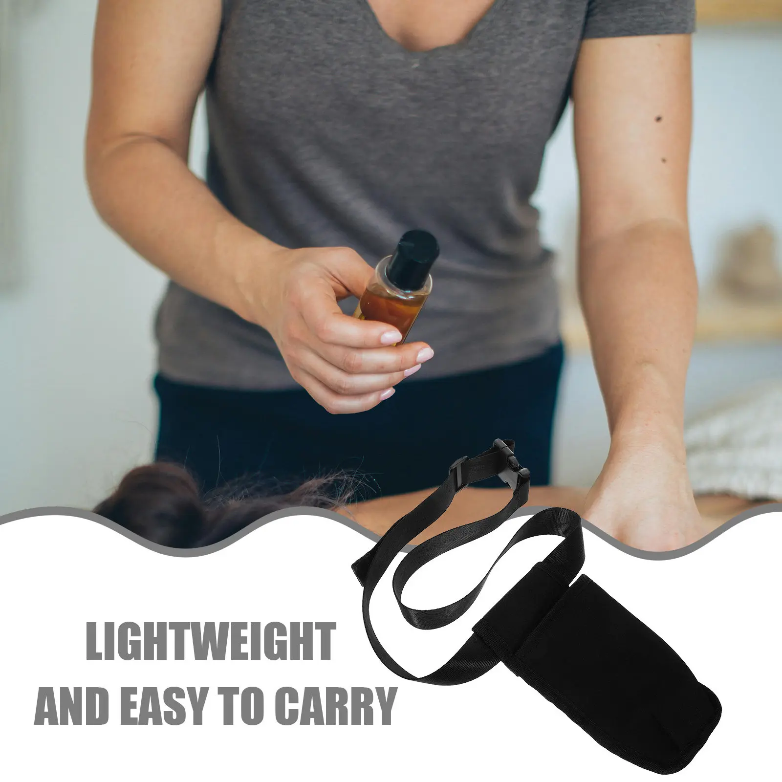 Massage Bottle Storage Pouch Neoprene Waist Carrying Bag for Essential Oil Lotion Bottles Hands-Free Portable Masseur Waist