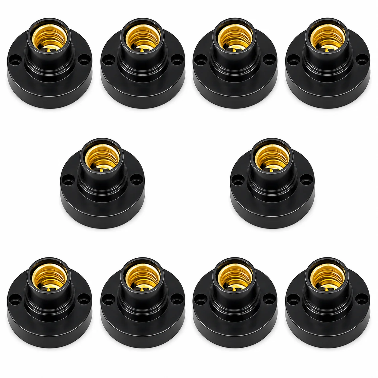 JOYINLED 10/20PCS E14 Screw Lamp Socket Holder with Wire Hole LED Bulb Base Holder for Ceiling Light Fixture Black White 220V