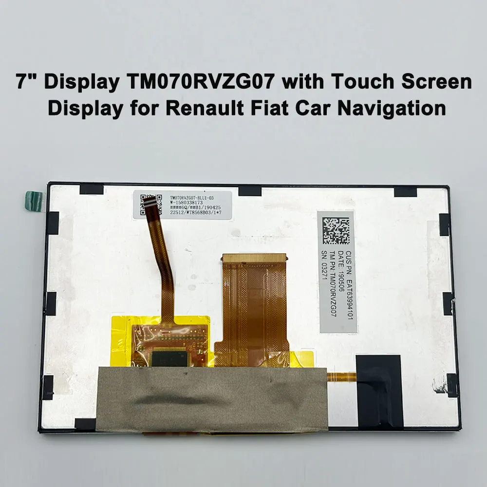 

7" Display TM070RVZG07 with Touch Screen Display for Renault Fiat Car Navigation