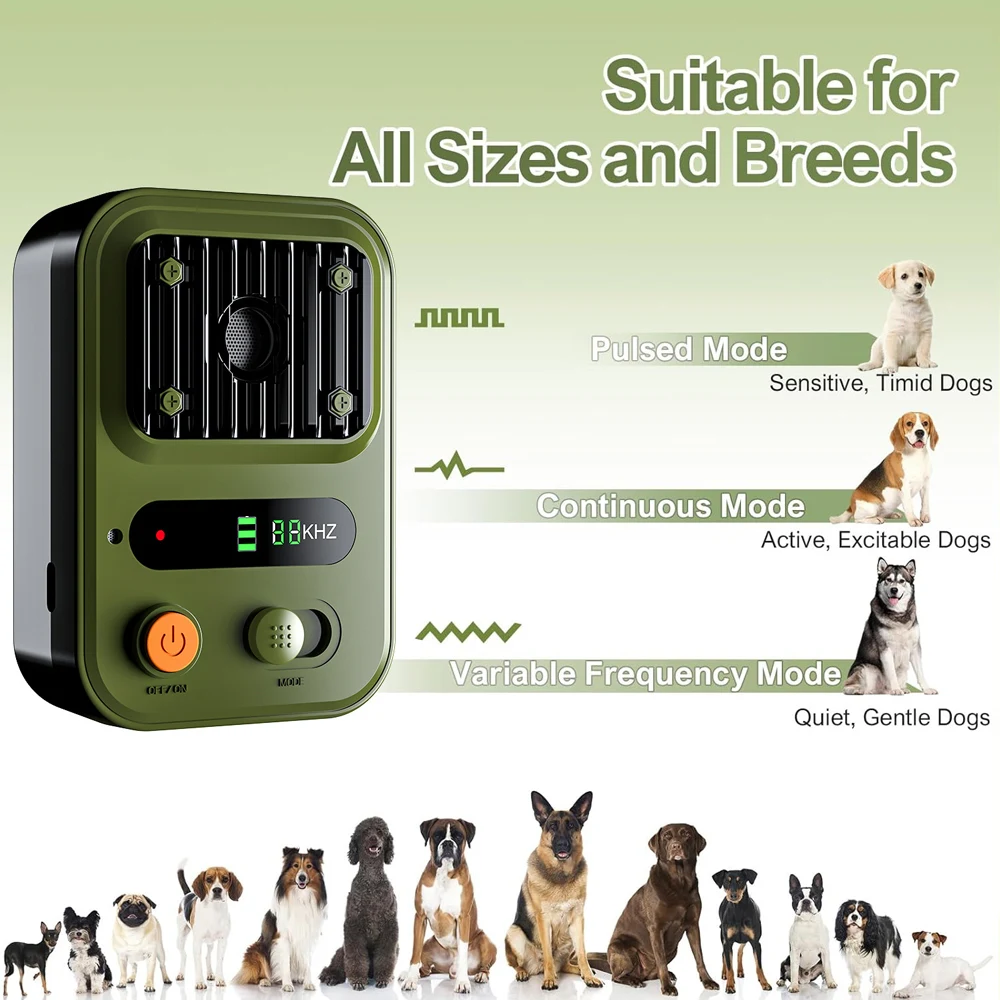 3 Modes Ultrasonic Dog Repeller Anti Barking Device USB Rechargeable Auto Bark Deterrent Devices Dog Barking Stopper