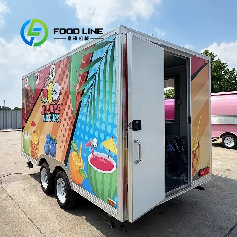 Mobile Food Cart Trailer, Maneuverable Compact Body Flexible Street Parking Towable Food Cart For Downtown Urban Snack Retail
