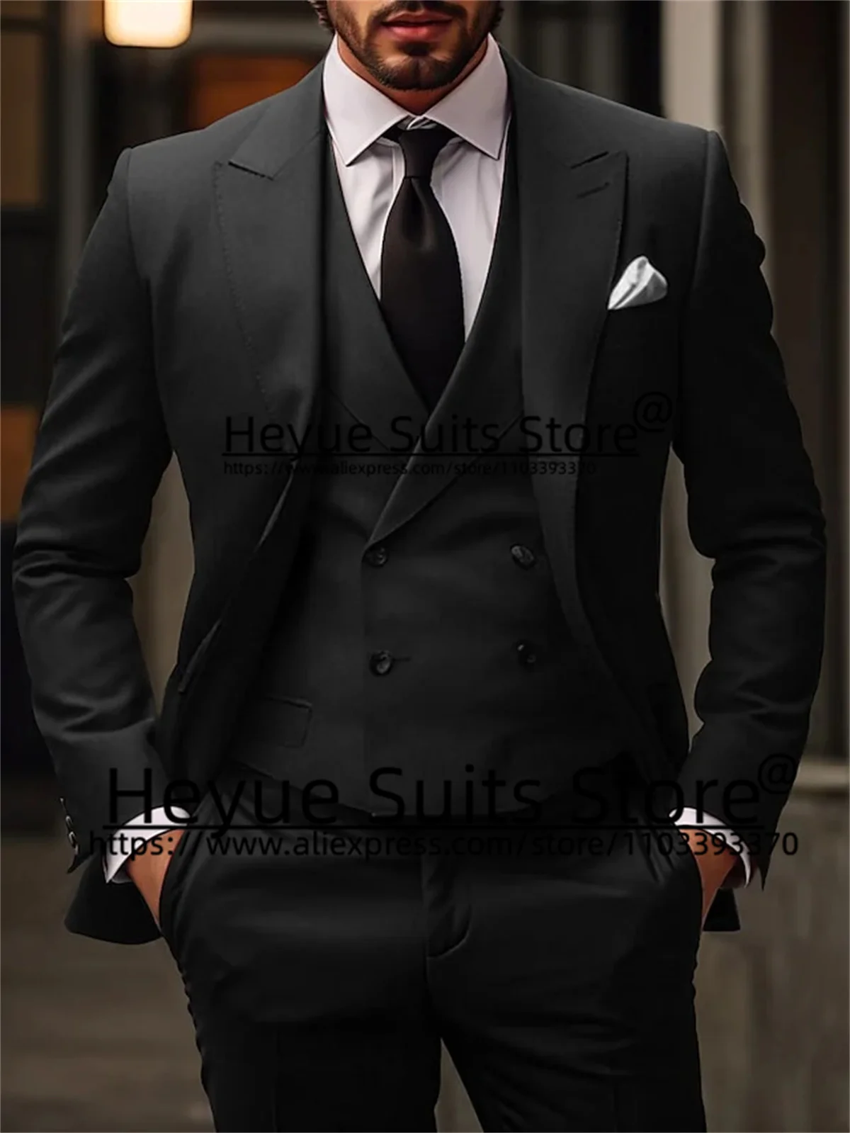 Elegante grüne Hochzeits anzüge für Männer Slim Fit Peak Revers Bräutigam Prom Smoking Party 3 Stück Sets Business männliche Blazer Kostüm homme