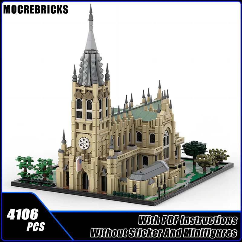 

Famous City Street View Grace Church NYC Modular Architecture MOC Building Blocks Assembly Model Customized Bricks Toys Gifts