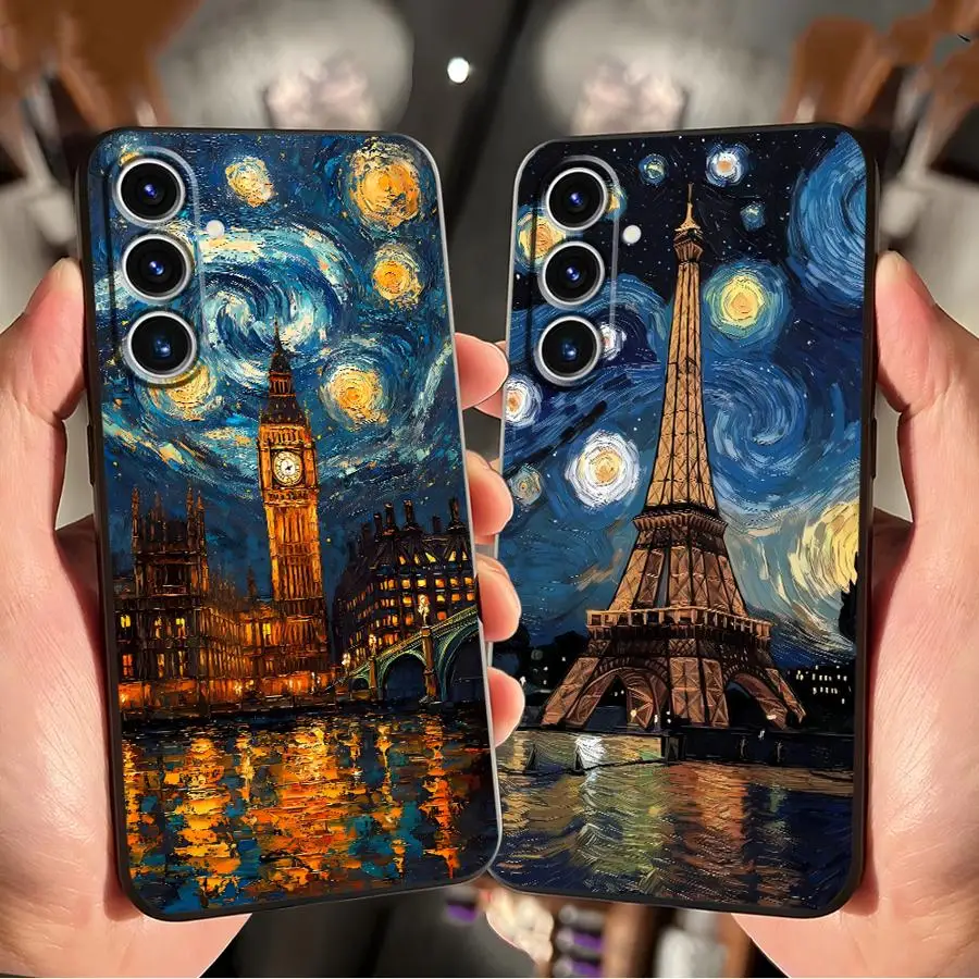 Van-Gogh-Hülle für Samsung Galaxy S23 Ultra S26 S9 S10 Note 8 9 10 20 Ultra S25 Edge S24 Plus S21 FE S20 Soft Phone Cover