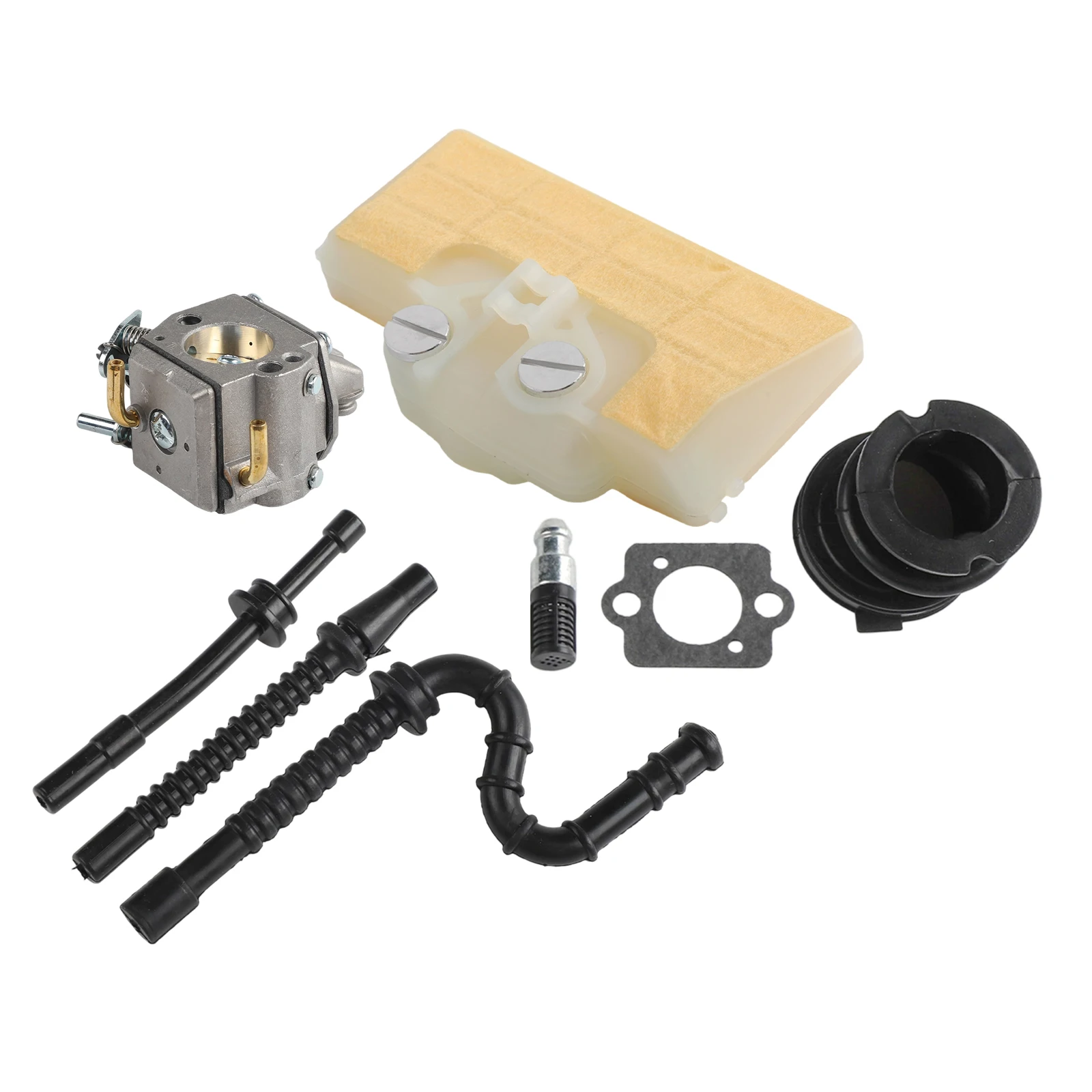 Air Filter Kit Carburetor Tune-Up Kit Garden Maintenance Black And Silver Fuel Line For Chainsaw For Smoother Operation