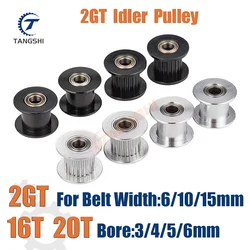 16T 20T 2GT Idler Timing Pulley Bore3/4/5/6mm Width 6/10/15mm GT2 Synchronous Belt 3D Printer CNC Parts Idler Type Pitch 2mm 20T