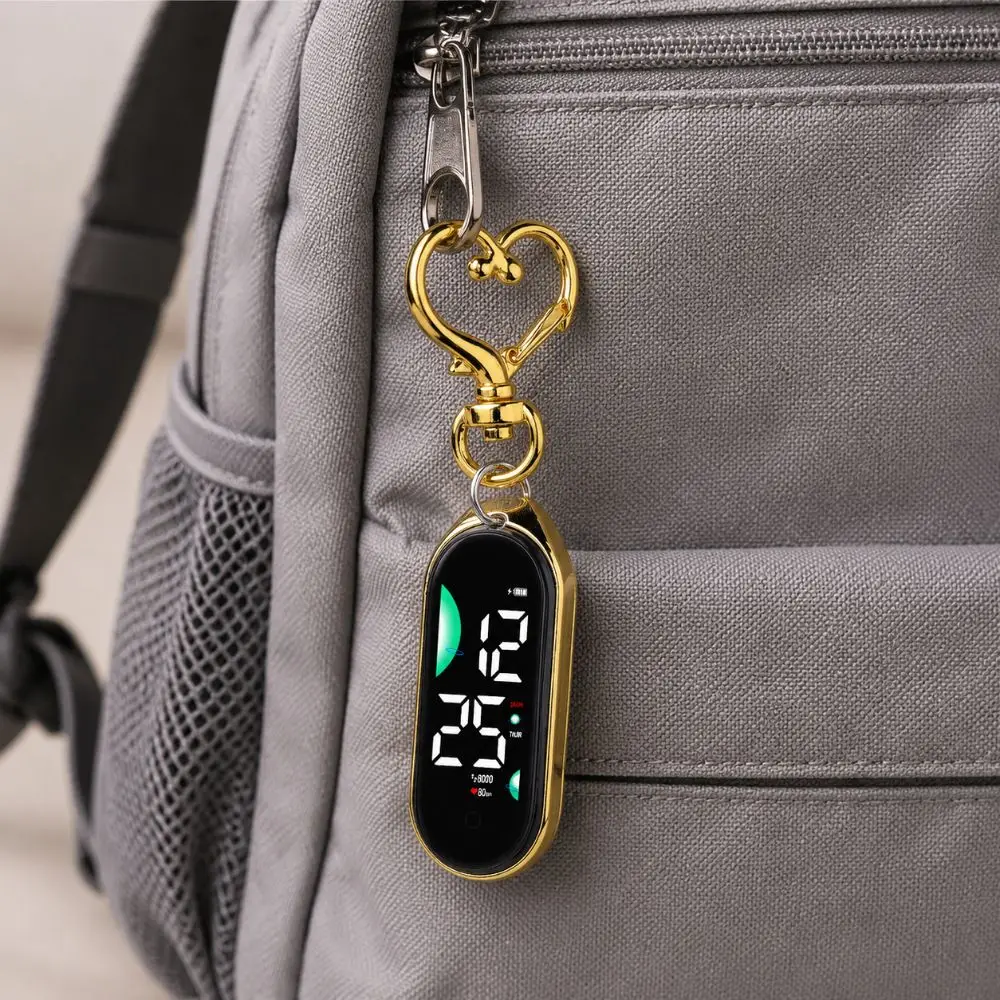 Creativity LED Electronic Hanging Watch Digital Display Waterproof Pocket Watch Portable Carabiner Luminous Pocket Watch Adults