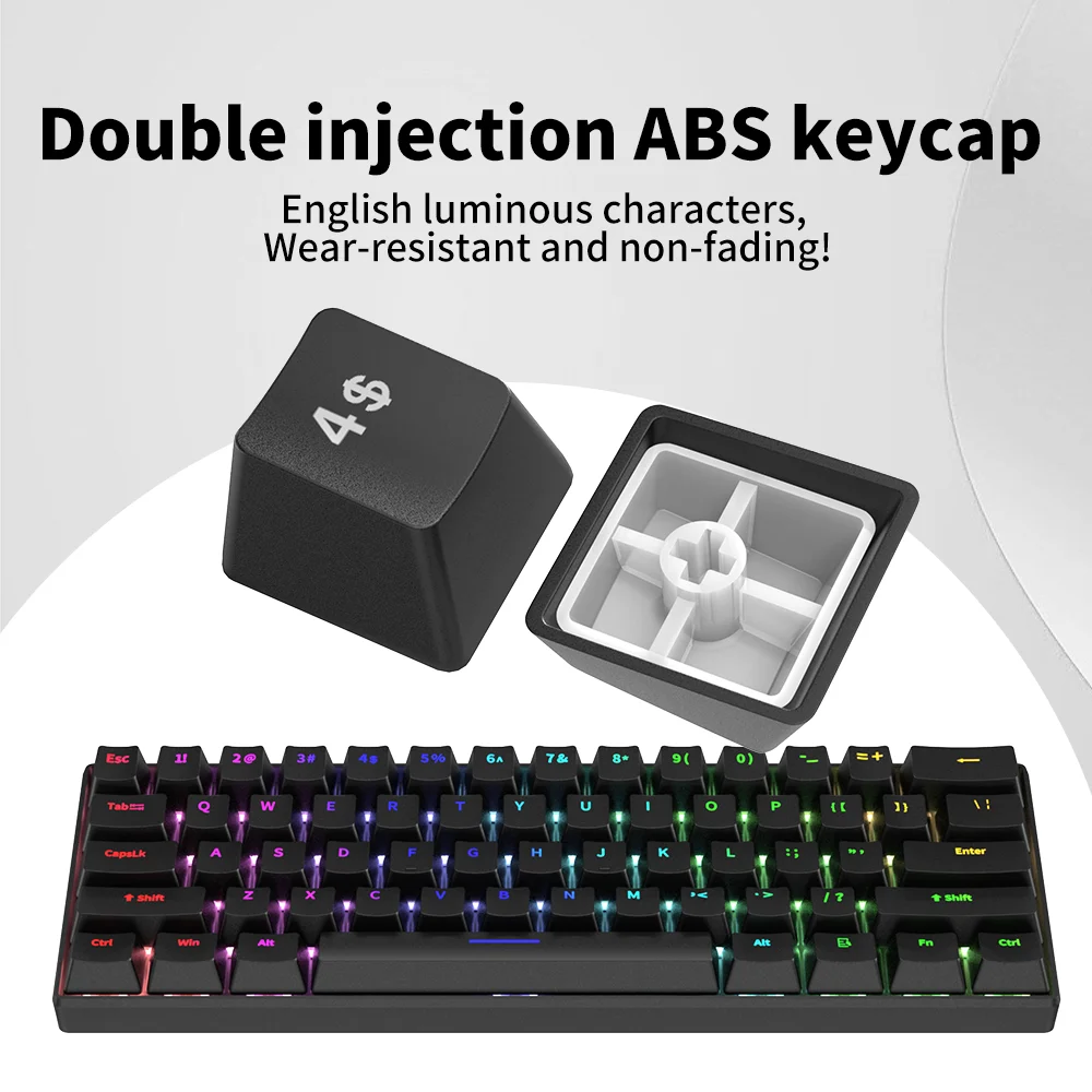 Imagem -04 - Mini Teclado Mecânico 61 Teclas Cor Preta Pinos Usb Tipo-c para Jogos Espanhol Portugal Furycube-h61k