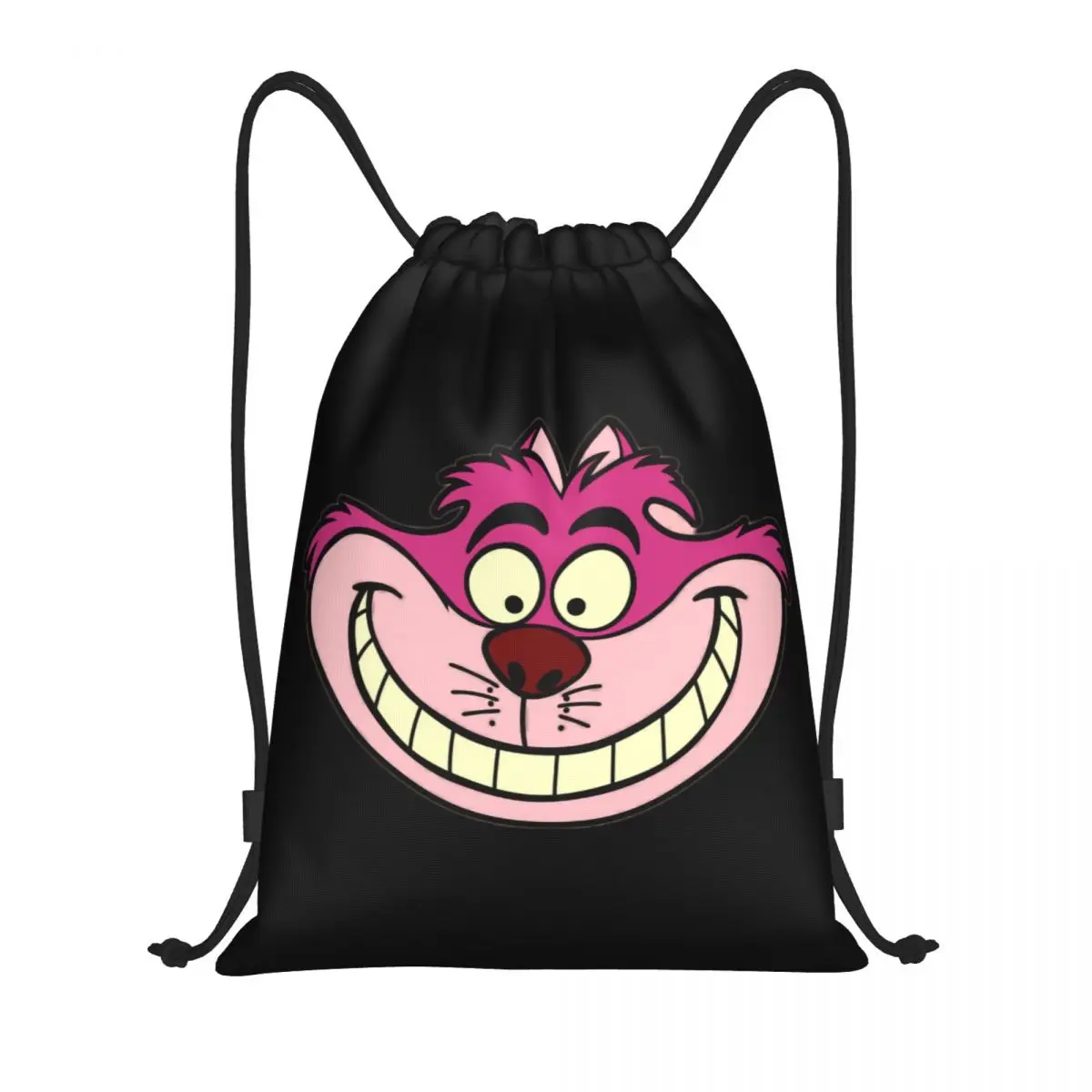 Custom Cheshire Cat Drawstring Backpack Bags Men Lightweight Animal Alice In Wonderland Gym Sports Sackpack Sacks for Training