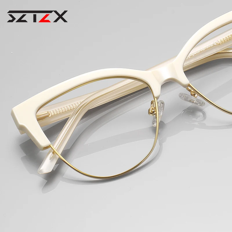 SZTZX Simple Butterfly Anti-blue Light Reading Glasses Customized Prescription Myopia Farsighted Design Ladies Optical Glasses