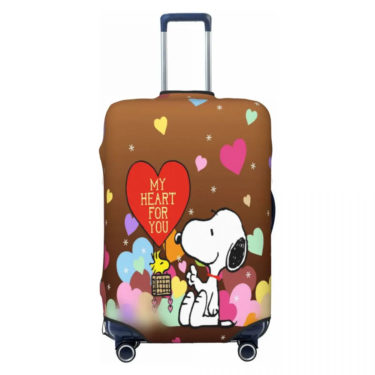 

Custom My Heart For You Snoopy Luggage Cover Cute Cartoon Beagle Dog Suitcase Protector Covers Suit For 18-32 inch