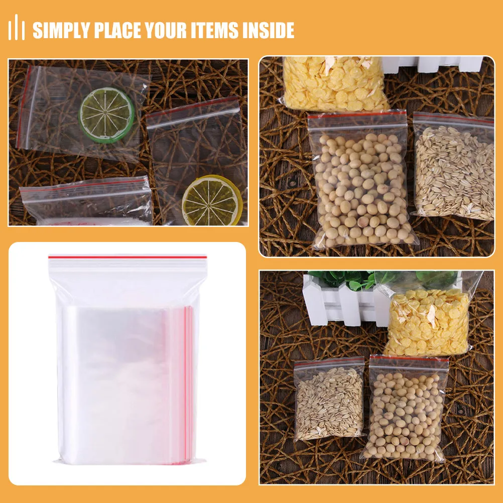 200pcs Clear Transparent Cellophane Jewelry Packaging for Candy Cookies Snack Food Pill Storage Reusable Sealable