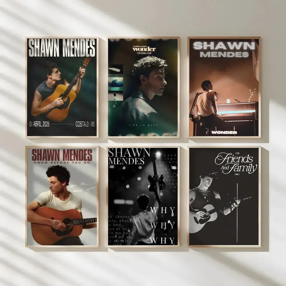Singer S-Shawn Mendes Painting Calligraphy Waterproof Canvas Art Wrinkle Free Wall Hanging For Home Living Room Bedroom Decor