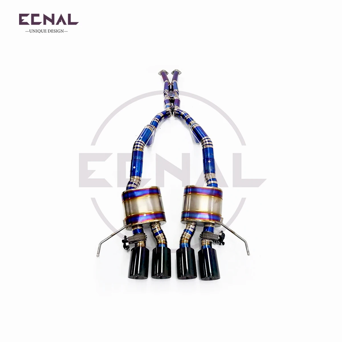Ecnal Exhaust Sport Catback Pipe with Valve Muffler Titanium Alloy High Performance Exhaust System for Corvette C7 2014-2018