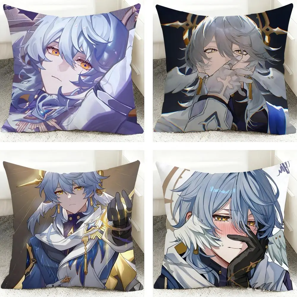Game H-Honkai: Star Rail Sunday Cushion Cover Soft Short Plush Pillow Case Cushion Cover for Living Room Sofa Decor
