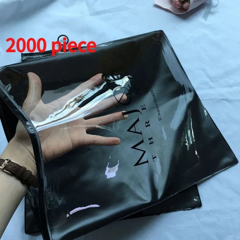 Custom.Pvc Packaging Bags With Ziplock-Shirt Custom Logo Frosted Zipper Plastic Matte Clothes Package Pouch Bag