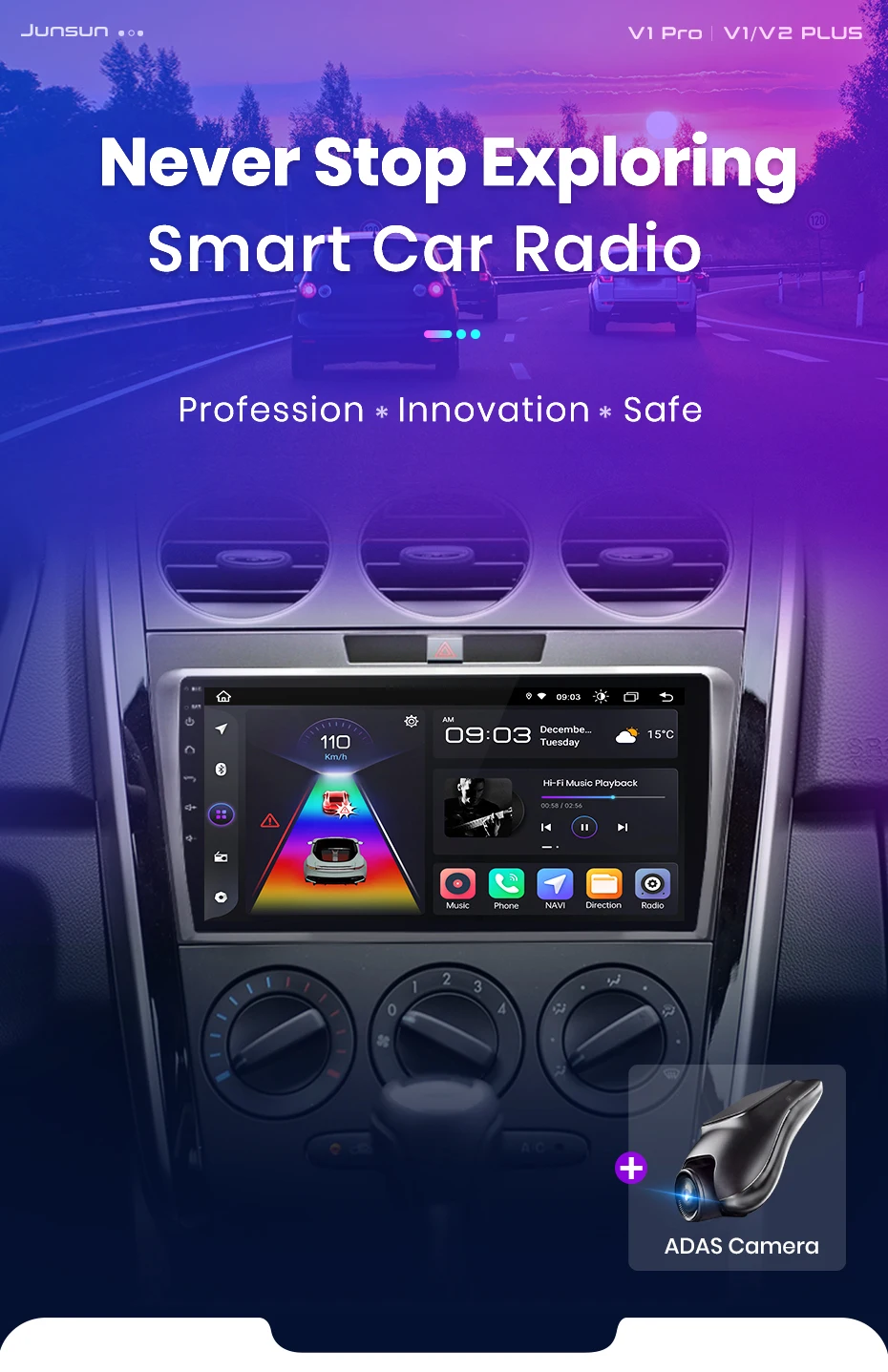 Junsun Carplay Android Auto Autoradio für Mazda Cx-7 Cx7 2008 2009 - 2015 GPS Intelligente Systeme Stereo Multimedia Autoradio – Detail 1