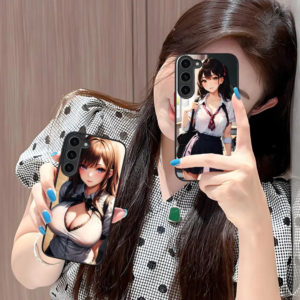 JK زي مدرسي فتاة قضية الهاتف لسامسونج غالاكسي S25 S24 S23 S22 S21 زائد FE الترا اللون سيليكون واقية غطاء فاخر