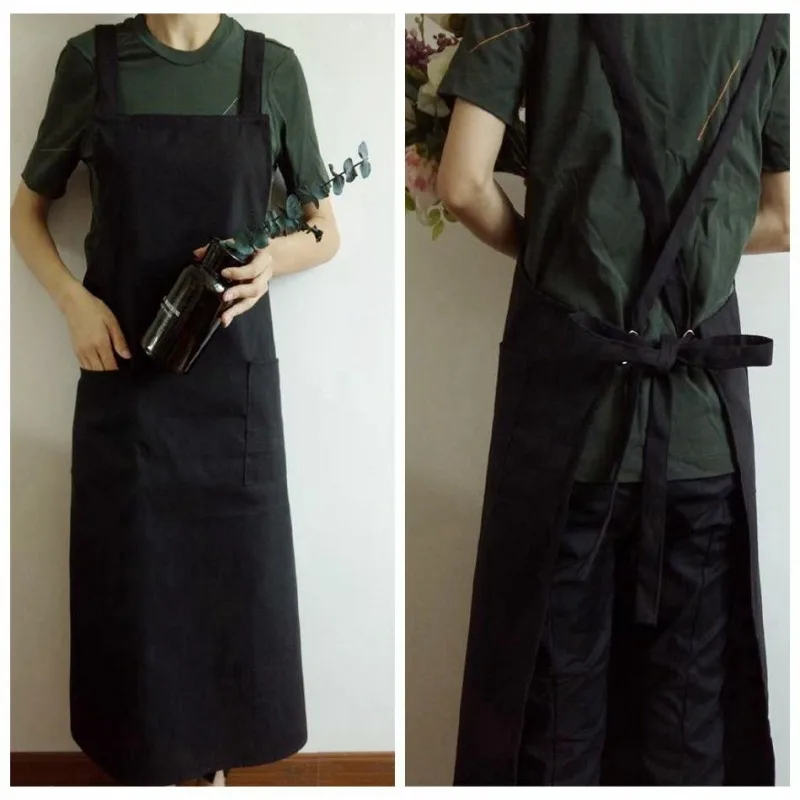 Waterproof Quick-drying Apron Shoulder Extended Suspender Coffee Shop Work Clothes Men's and Women's Cleaning Apron Multicolored