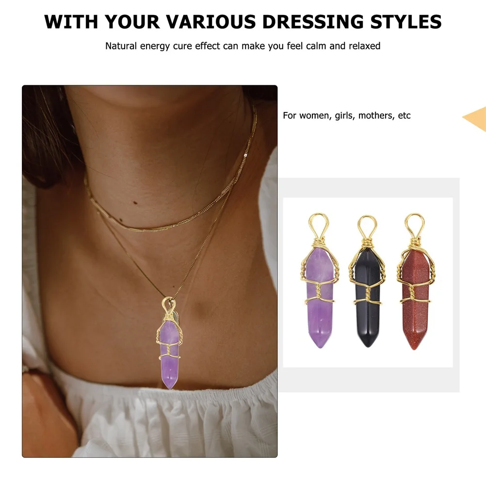 

3 шт. изысканные хрустальные подвески, шестиугольные драгоценные камни, декоративные камни для медитации, йоги, спа, подарки, хрустальные камни