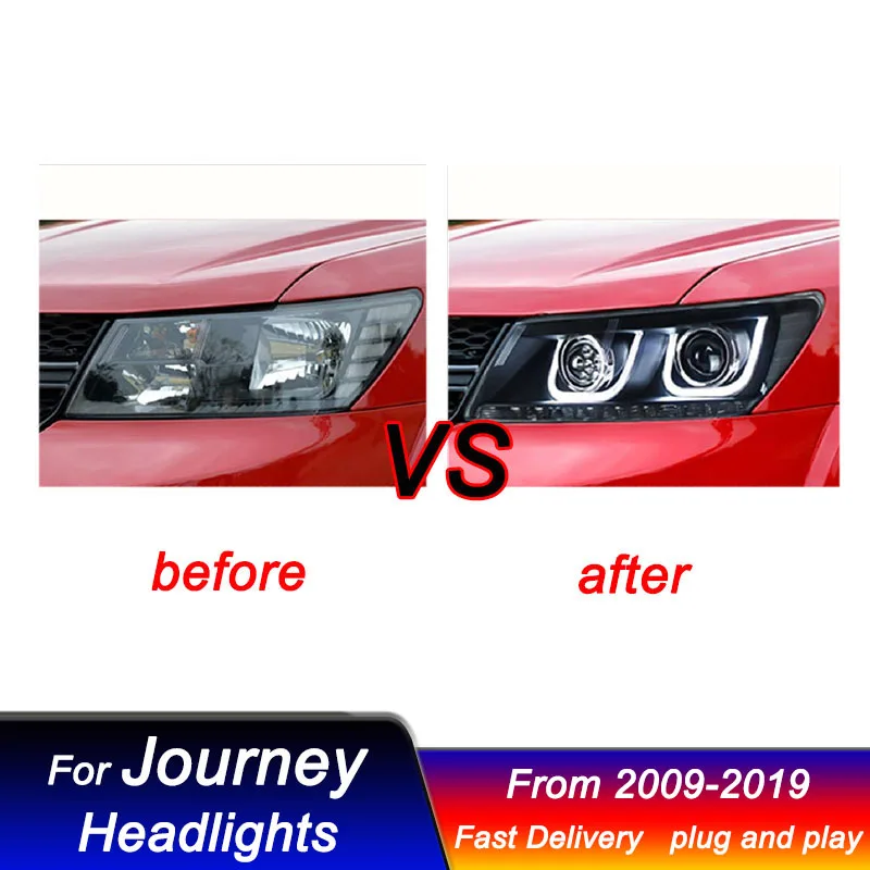 Car Headlights For Dodge Journey JCUV 09-19 modify xenon Head Lamp Upgrade DRL Dynamic Signal Lamp Front light Assembly