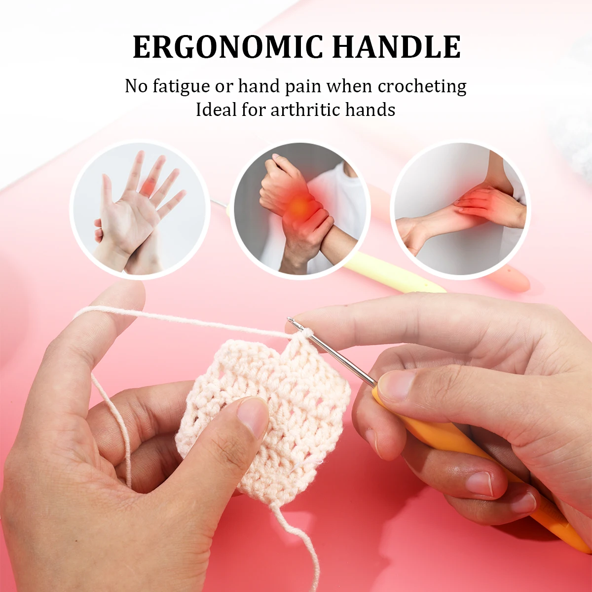 4Pcs/set Aluminum Plastic Handle Crochet Hook Weave Knit Needles Set 1.0-1.75mm Knitting Crochet Hooks Set Women DIY Craft Tools