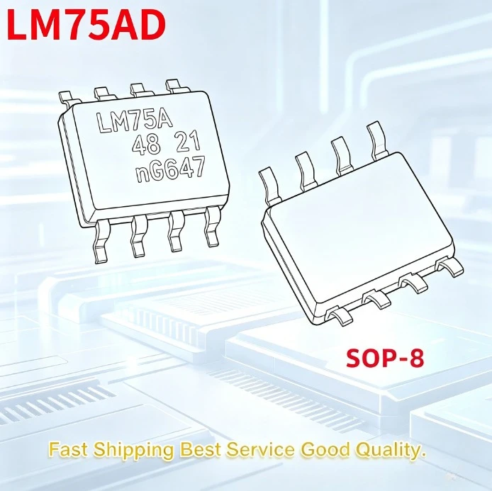 10PCS LM75 LM75A LM75AD SOP8 Temperature Sensor IC Chip New Original