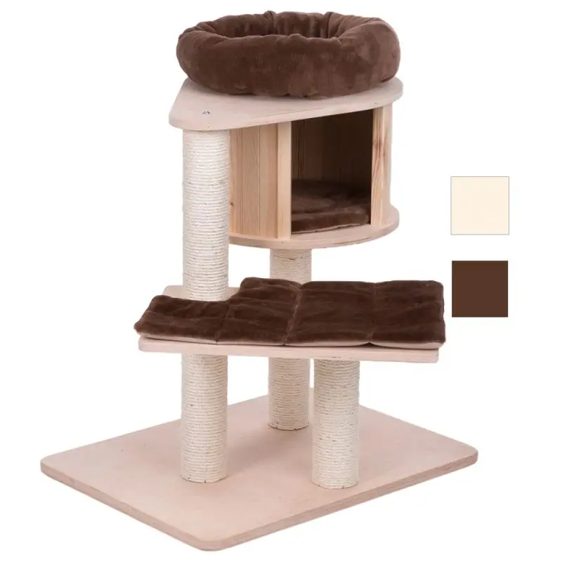 Paraíso natural de madeira Cat Tree House Toy, Mobília Pet, Sisal Cat Scratcher, Katzenkratzbaum