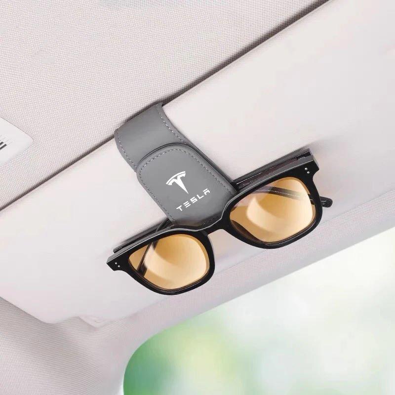 Universal Car Auto Sun Visor Glasses Box Sunglasses Clip Card Ticket Holder Stand For Tesla model Y model X model 3 MODEL S