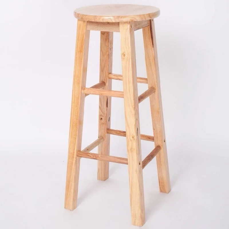 High-footed solid wood bar stool, high-footed stall, high-footed high stool, restaurant, bar, four-corner chair, log