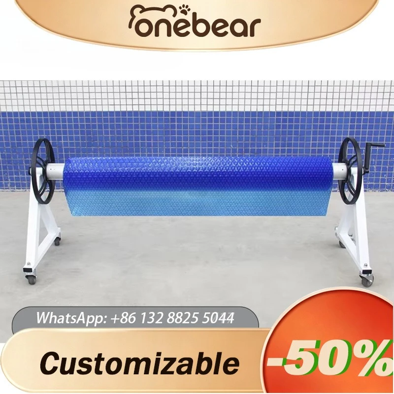 Any Size Custom Swimming Pool Accessories Stainless Steel Pool Cover Reel Roller Rewinder Rustproof Fits All Pool Types