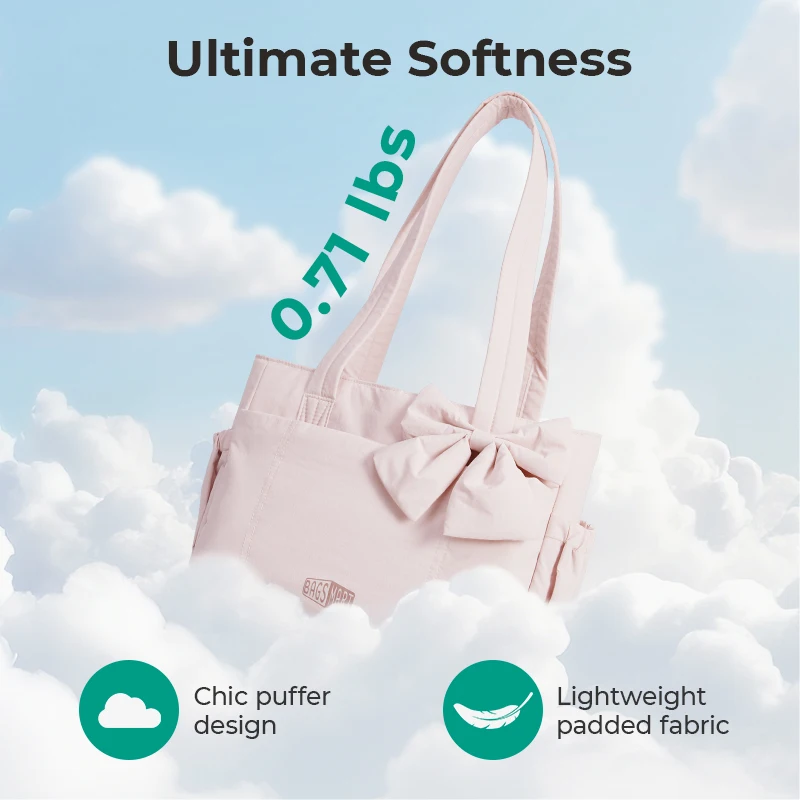 BAGSMART Tote Bag University Padded Shoulder Bag for Women Large Capacity Travel Handbag Daily Commute Women's Bag