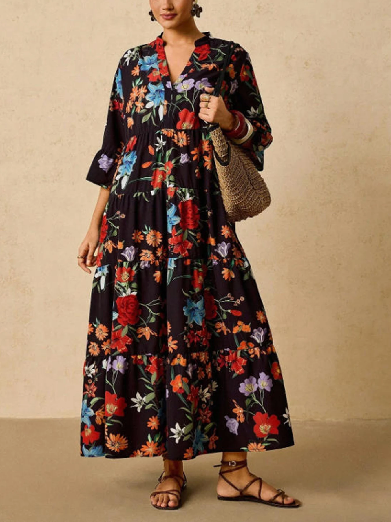 Spring/Summer New Elegant Plus - Ethnic Style Dresses 评论和价格