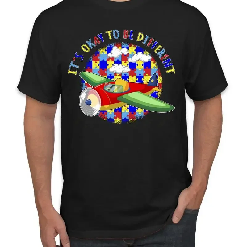 Its Okay to Be Different Plane Autism Awarness Men's T Shirt
