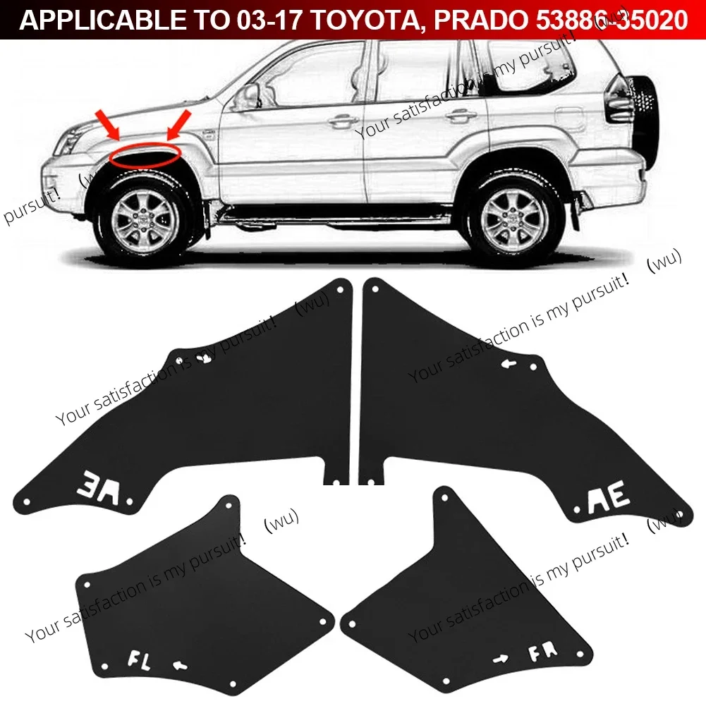 For Toyota Land Cruiser Prado J120 J150 2003 - 2020 LC3 LC4 LC5 Splash Shield Fender Seal with W-Clip Fender Lining