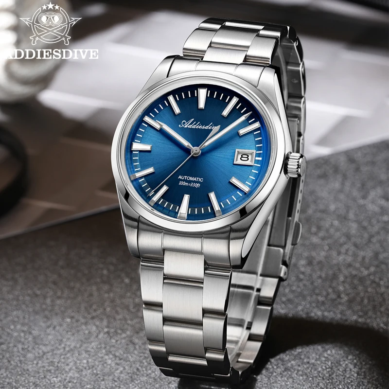 ADDIESDIVE Watches for Men Luxury Automatic Watch NH35 Mechanical Wristwatch New AD2077 Super Luminous Waterproof 10ATM Diving