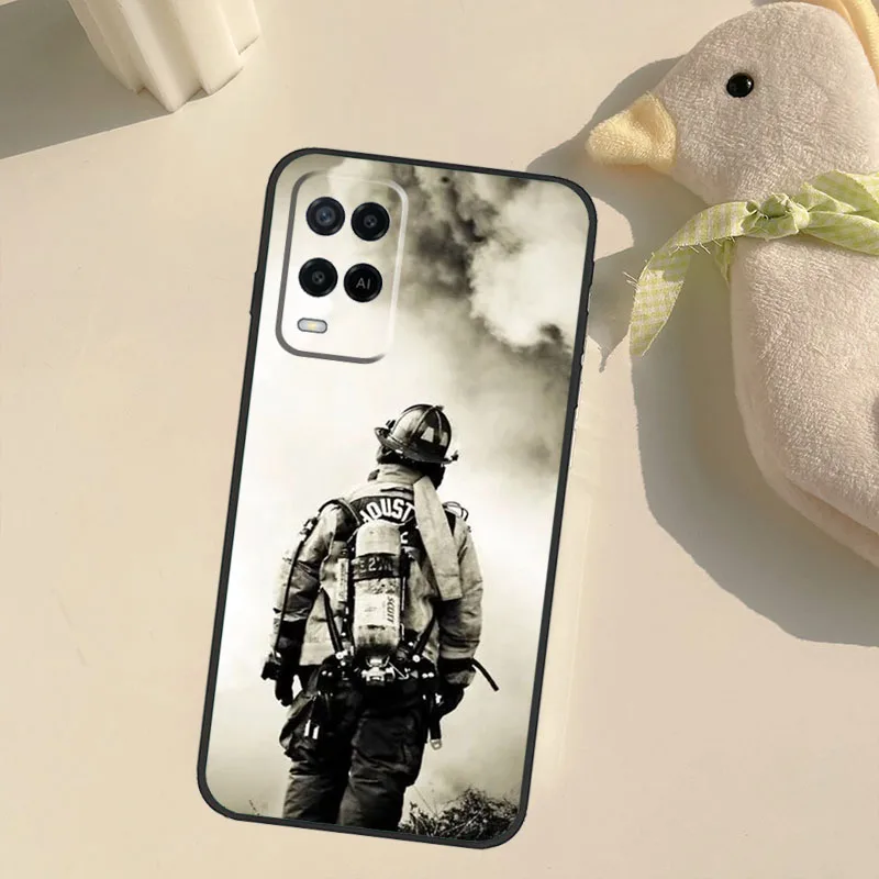 Firefighter Heroes Fireman Phone Case For OPPO A74 A54 A94 A15 A3S A5S A52 A72 A83 A91 A93 A5 A9 A31 A53S 2020 Coque