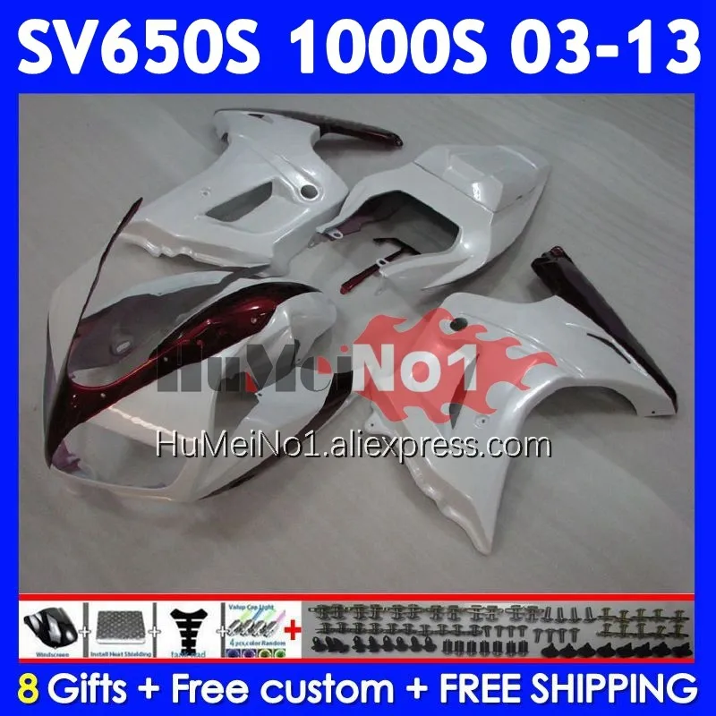 SV1000S For SUZUKI SV650S SV650 SV1000 S 112No.19 SV Pearl White 650S 1000S 2003 2004 2005 2006 2007 2008 09 10 11 12 13 Fairing